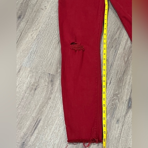 EUC Women’s US 29 HUDSON Red Distressed Cotton Stretch Staple Jeans Denim Pants - Picture 13 of 14